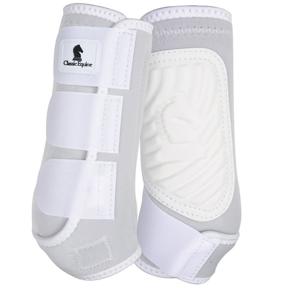 Large Classic Equine Classicfit Neoprene Horse Front Leg Boots Pair White
