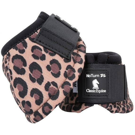 Large Classic Equine Dyno Desingner Line Horse Bell Boots Pair Cheetah