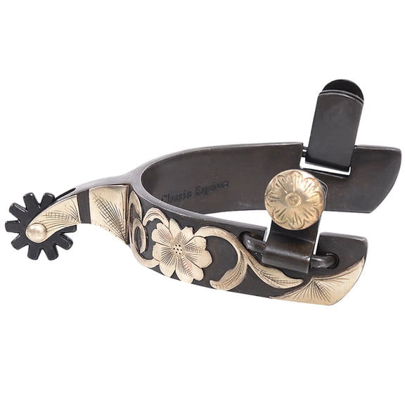 Large Classic Equine Horse Riding Roper Style Spurs Pair W/ 1" Band