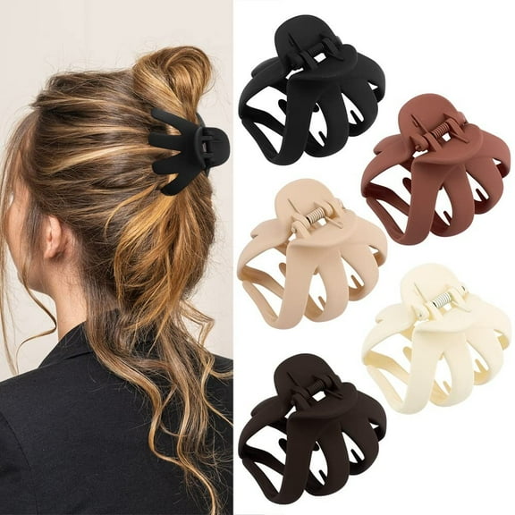 Large Claw Clips for Thick Hair - 5Pcs Jumbo Octopus Hair Clips, 3.15" Big Hair Claws for Women and Girls, Assorted Colors