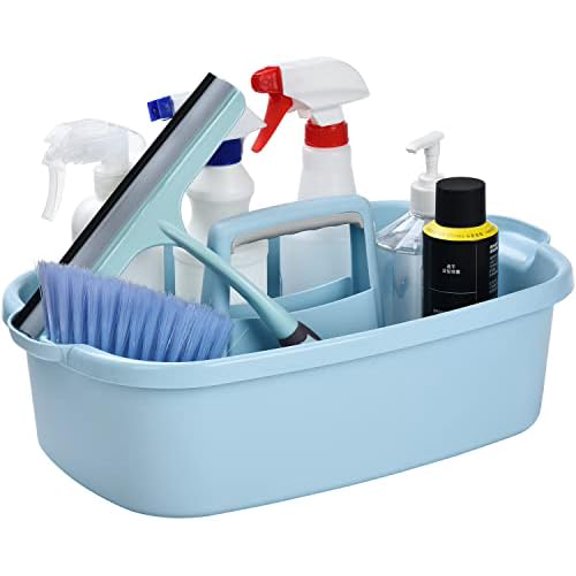 Large Cleaning Supplies Caddy with Handle, Plastic Storage Bucket Organizer for Cleaning Products, Shower Caddy Basket for Car, Dorm, Bathroom, Garden, Kitchen - Blue