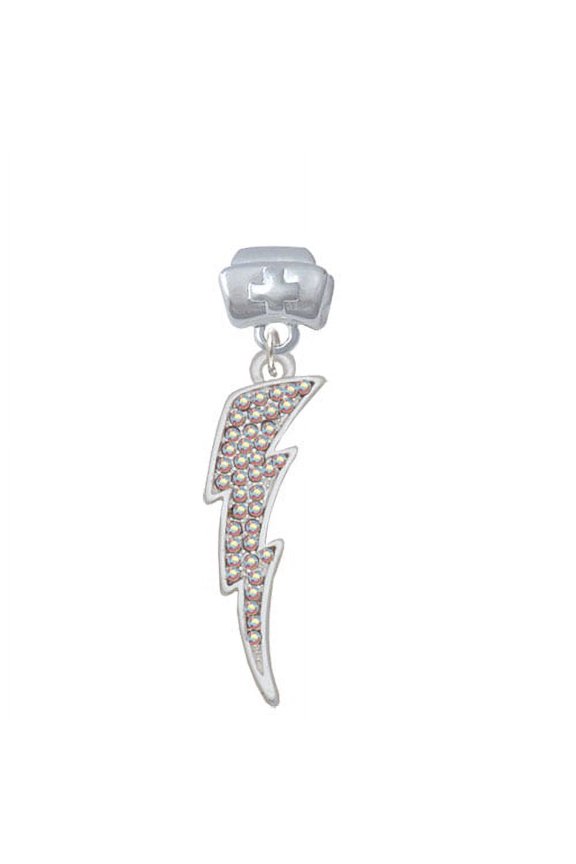 Large Clear AB Crystal Lightning Bolt - Nurse Hat Charm Bead