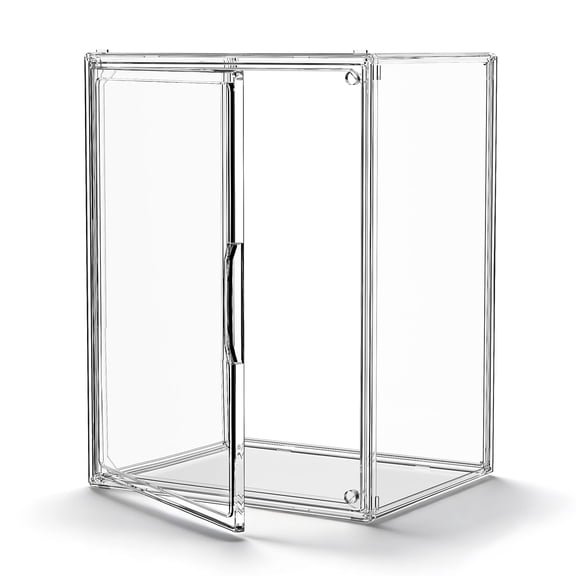 Large Clear Acrylic Figurine Display Case with Magnetic Door, Stackable, 1-Pack