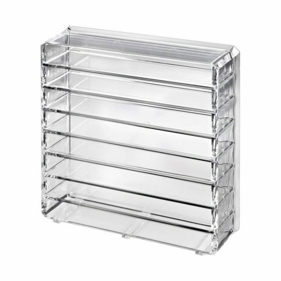 Large Clear Acrylic Makeup Organizer with Removable Dividers and 8 Storage Compartments for Cosmetic Display