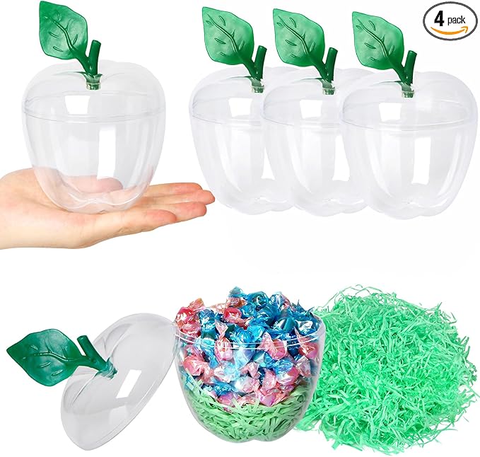 Large Clear Apple Container, Plastic Apple Containers, Apple Shaped