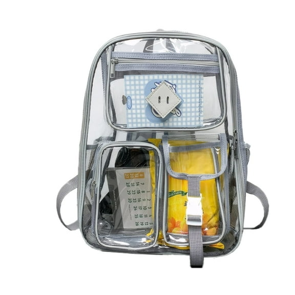Large Clear Backpack Heavy Duty Stadium Approved See Through Backpack Waterproof Clear Book Bag with Reinforced Strap for School Work Travel Festival
