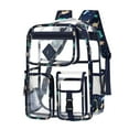 thumbnail image 1 of Large Clear Backpack Heavy Duty Stadium Approved See Through Bookbags Waterproof Transparent Backpacks, 1 of 7