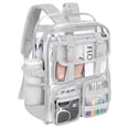 thumbnail image 1 of KOITHOT Clear Backpack Heavy Duty, Waterproof PVC Transparent Backpacks for Adults, Gray Book Bag for School Travel, 1 of 7
