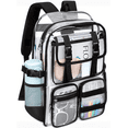 thumbnail image 1 of KOITHOT Clear Backpack Heavy Duty, Waterproof PVC Transparent Backpacks for Adults, Black Book Bag for School Travel, 1 of 7