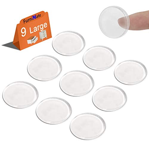 Large Clear Bumpers Pads 9PCS 31.2mm Rubber Clear Glass Bumpers Round