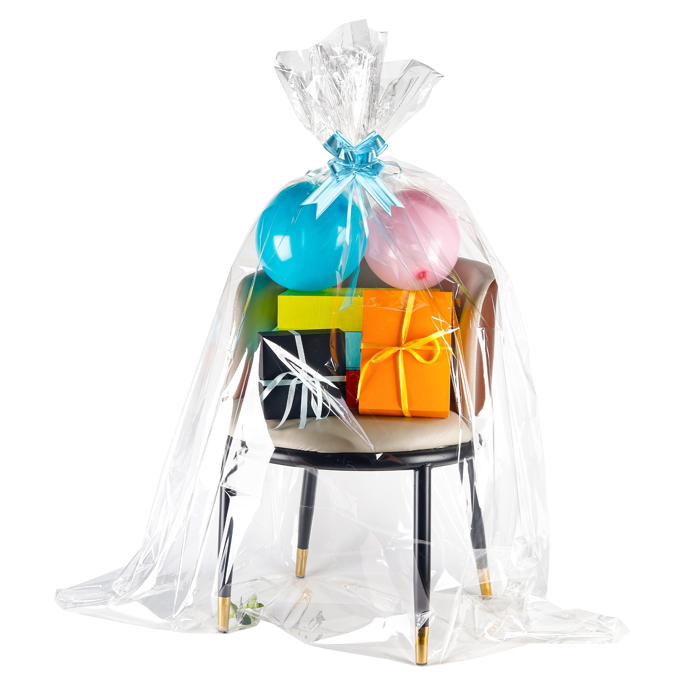 ラッピング Clear Gift Bag 5枚入り 4種類8セット Large Clear Cellophane Gift Wrap Bags 5-Pack, 50x60 Inch Plastic