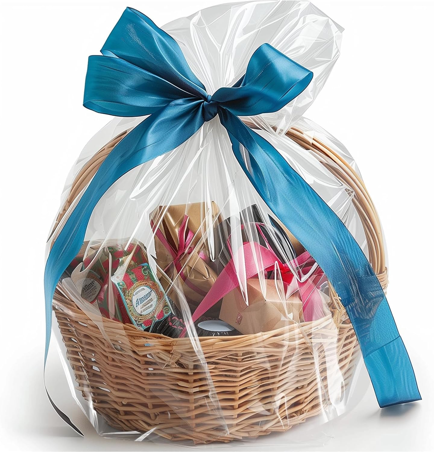 Large Clear Cellophane Gift bags, 10 Pack 18"X30" Cellophane Wrap for