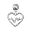 thumbnail image 1 of Large Clear Crystal Heart with AB Crystal Heartbeat - Jesus Loves Me Charm Bead, 1 of 1