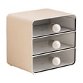 thumbnail image 1 of Large Clear Drawer Desktop Organizer, Stackable Dustproof Stationery Journal Storage Box, Smooth Pull Out Drawer Desk Shelf, Sturdy Plastic Office Dorm Vanity Study Desk Organizer, 1 of 6