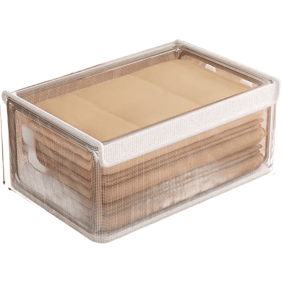 Large Clear Foldable Storage Box with Lid for Clothes Organization Waterproof