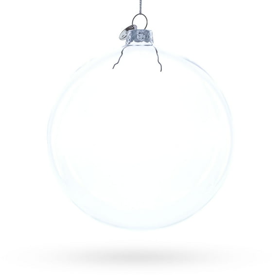 Large Clear Glass Ball Christmas Ornament 4.6 Inches