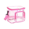 thumbnail image 1 of Large Clear Lunch Bag Stadium Approved Reusable Insulated Lunch Box with Adjustable Shoulder Strap for Men Women Portable Food Container for Work School Picnic, Hot Pink, 1 of 5