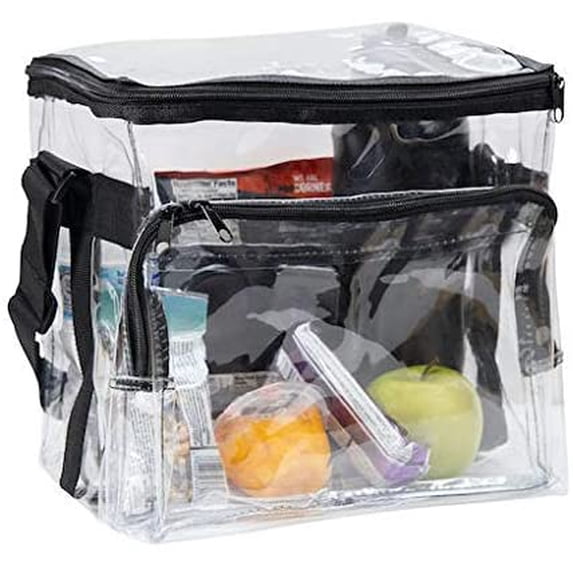 Large Clear Lunch Bags For Work See Through Plastic Lunch Box with Adjustable Strap and Front Storage Compartment Transparent Lunch Bags For Men and Women$$Home Decor, Kitchen, & Other