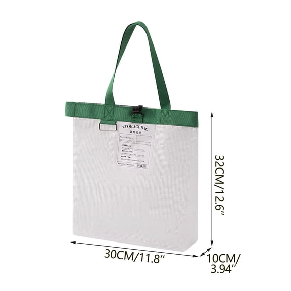 Large Clear Mesh Storage Bag | 20L Waterproof Tote for Dorm & Locker Organization | Tpu Window & Reinforced Handles | Fold-Flat Design