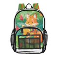 thumbnail image 1 of Large Clear PVC Backpack Heavy Duty See Through Backpack for Adults Work Travel, Autumn Scarf Fox Printed 12L, 1 of 8