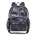 thumbnail image 1 of Large Clear PVC Backpack Heavy Duty See Through Backpack for Adults Work Travel, Black Swan Lake Printed 12L, 1 of 8
