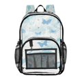 thumbnail image 1 of Large Clear PVC Backpack Heavy Duty See Through Backpack for Adults Work Travel, Blue Butterfly Stars Printed 12L, 1 of 8