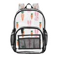 thumbnail image 1 of Large Clear PVC Backpack Heavy Duty See Through Backpack for Adults Work Travel, Bunny-carrot Print Printed 12L, 1 of 8