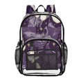 thumbnail image 1 of Large Clear PVC Backpack Heavy Duty See Through Backpack for Adults Work Travel, Butterfly Purple Printed 12L, 1 of 8