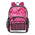 thumbnail image 1 of Large Clear PVC Backpack Heavy Duty See Through Backpack for Adults Work Travel, Checker Cherry Printed 12L, 1 of 8