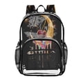 thumbnail image 1 of Large Clear PVC Backpack Heavy Duty See Through Backpack for Adults Work Travel, Cosmic Cherry Moon Printed 12L, 1 of 8