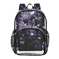 thumbnail image 1 of Large Clear PVC Backpack Heavy Duty See Through Backpack for Adults Work Travel, Dark Violet Garden Printed 12L, 1 of 8