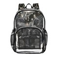 thumbnail image 1 of Large Clear PVC Backpack Heavy Duty See Through Backpack for Adults Work Travel, Dark Wings Printed 12L, 1 of 8