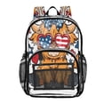 thumbnail image 1 of Large Clear PVC Backpack Heavy Duty See Through Backpack for Adults Work Travel, Flag Highland Cow Printed 12L, 1 of 8