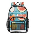 thumbnail image 1 of Large Clear PVC Backpack Heavy Duty See Through Backpack for Adults Work Travel, Fresh Fruits Printed 12L, 1 of 8