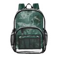 thumbnail image 1 of Large Clear PVC Backpack Heavy Duty See Through Backpack for Adults Work Travel, Green Butterfly Printed 12L, 1 of 8