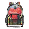 thumbnail image 1 of Large Clear PVC Backpack Heavy Duty See Through Backpack for Adults Work Travel, Heart-black Cats Printed 12L, 1 of 8