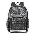 thumbnail image 1 of Large Clear PVC Backpack Heavy Duty See Through Backpack for Adults Work Travel, Lace Printed 12L, 1 of 8