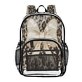 thumbnail image 1 of Large Clear PVC Backpack Heavy Duty See Through Backpack for Adults Work Travel, Leopard Bow Printed 12L, 1 of 8