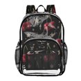 thumbnail image 1 of Large Clear PVC Backpack Heavy Duty See Through Backpack for Adults Work Travel, Leopard Star Cherry Printed 12L, 1 of 8