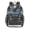 thumbnail image 1 of Large Clear PVC Backpack Heavy Duty See Through Backpack for Adults Work Travel, Moon Blue Printed 12L, 1 of 8