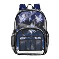 thumbnail image 1 of Large Clear PVC Backpack Heavy Duty See Through Backpack for Adults Work Travel, Navy Butterfly Printed 12L, 1 of 8