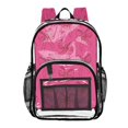 thumbnail image 1 of Large Clear PVC Backpack Heavy Duty See Through Backpack for Adults Work Travel, Pink-bow Print Printed 12L, 1 of 8