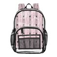 thumbnail image 1 of Large Clear PVC Backpack Heavy Duty See Through Backpack for Adults Work Travel, Pink-star Stripes Printed 12L, 1 of 8