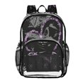 thumbnail image 1 of Large Clear PVC Backpack Heavy Duty See Through Backpack for Adults Work Travel, Purple Heart Bow Printed 12L, 1 of 8
