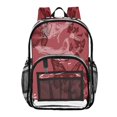 thumbnail image 1 of Large Clear PVC Backpack Heavy Duty See Through Backpack for Adults Work Travel, Red Butterflies Printed 12L, 1 of 8