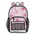 thumbnail image 1 of Large Clear PVC Backpack Heavy Duty See Through Backpack for Adults Work Travel, Striped Bow Art Printed 12L, 1 of 8