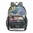 thumbnail image 1 of Large Clear PVC Backpack Heavy Duty See Through Backpack for Adults Work Travel, Sunflower Garden Printed 12L, 1 of 8