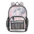 thumbnail image 1 of Large Clear PVC Backpack Heavy Duty See Through Backpack for Adults Work Travel, Sweet Pastel Kittens Printed 12L, 1 of 8