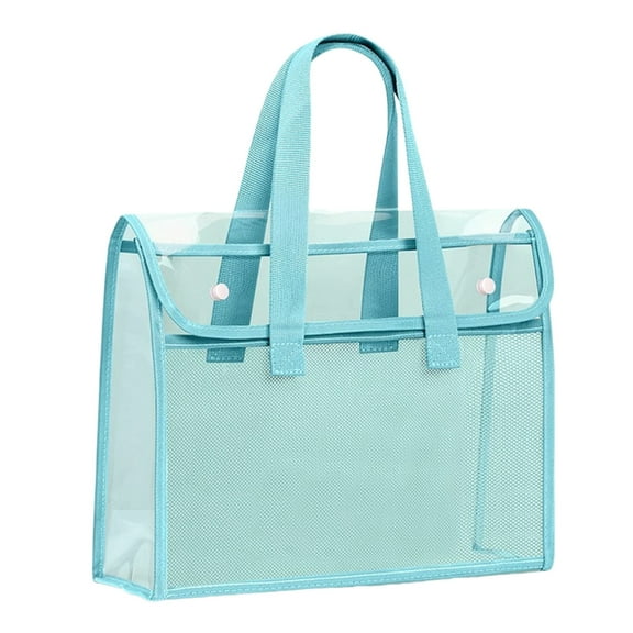 Large Clear PVC File Bag Water Resistant Portable Document Carrying Case