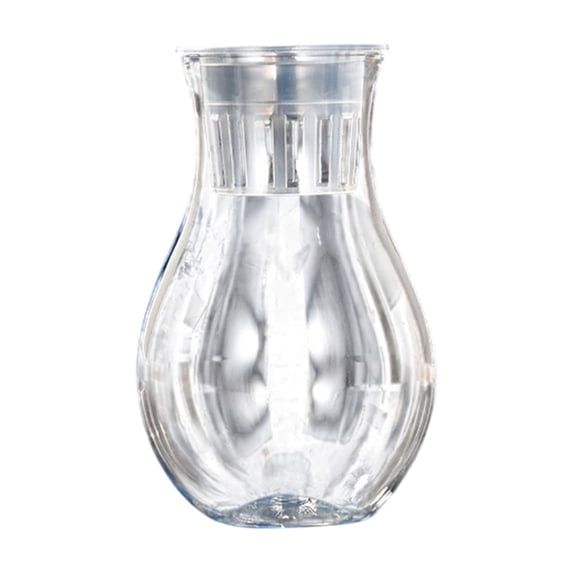Large Clear Plastic Flower Pot, Transparent PET Vase for Hydroponic Gardening or Decor with Plant-Fixing Basket